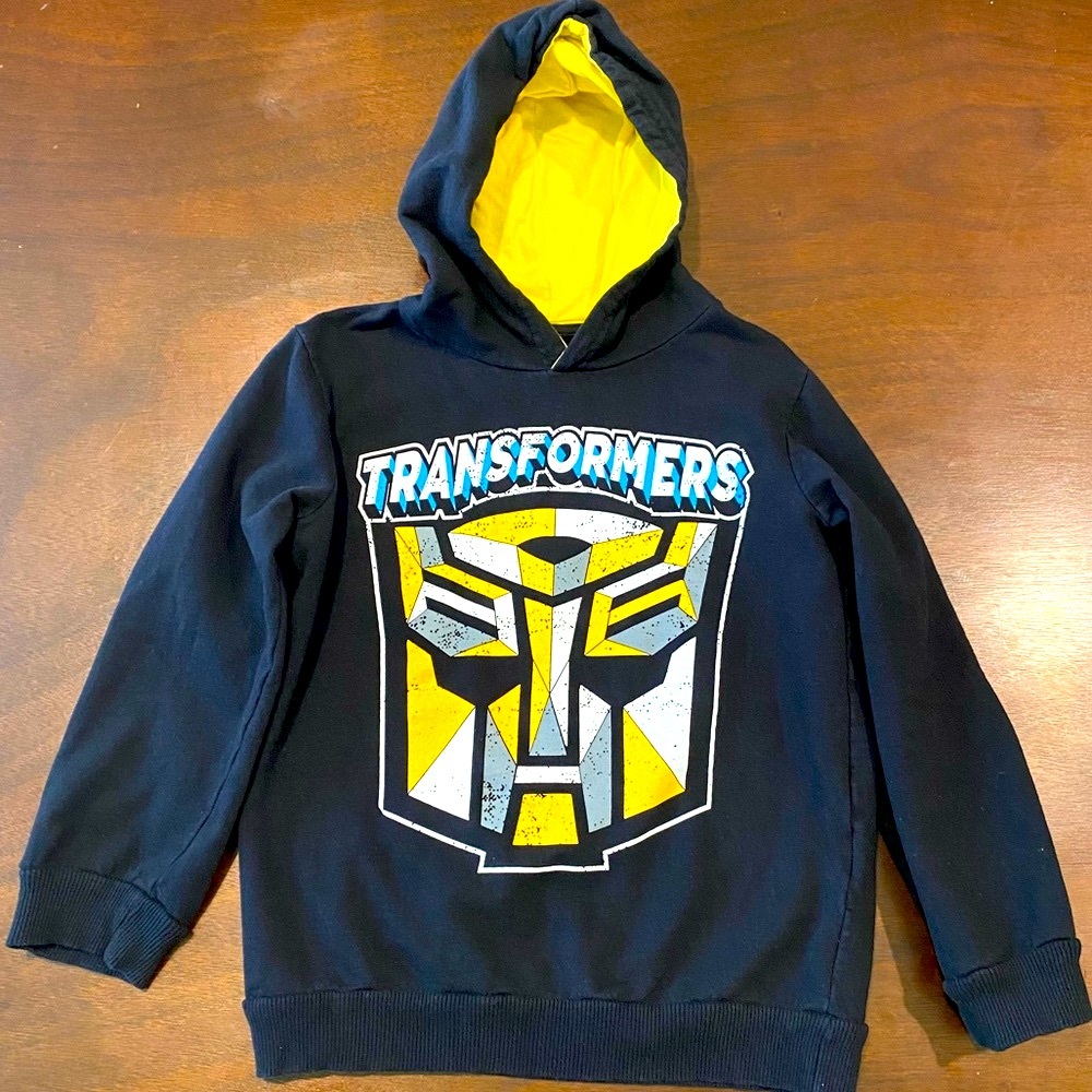 Transformers Bumble Bee sweatshirt Hoodie Black and Yellow Kids size 7/8